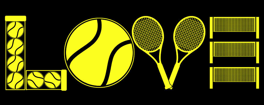 Tennis Digital Art - Love Spells Tennis Ball Racket Net Court by Jacob Zelazny