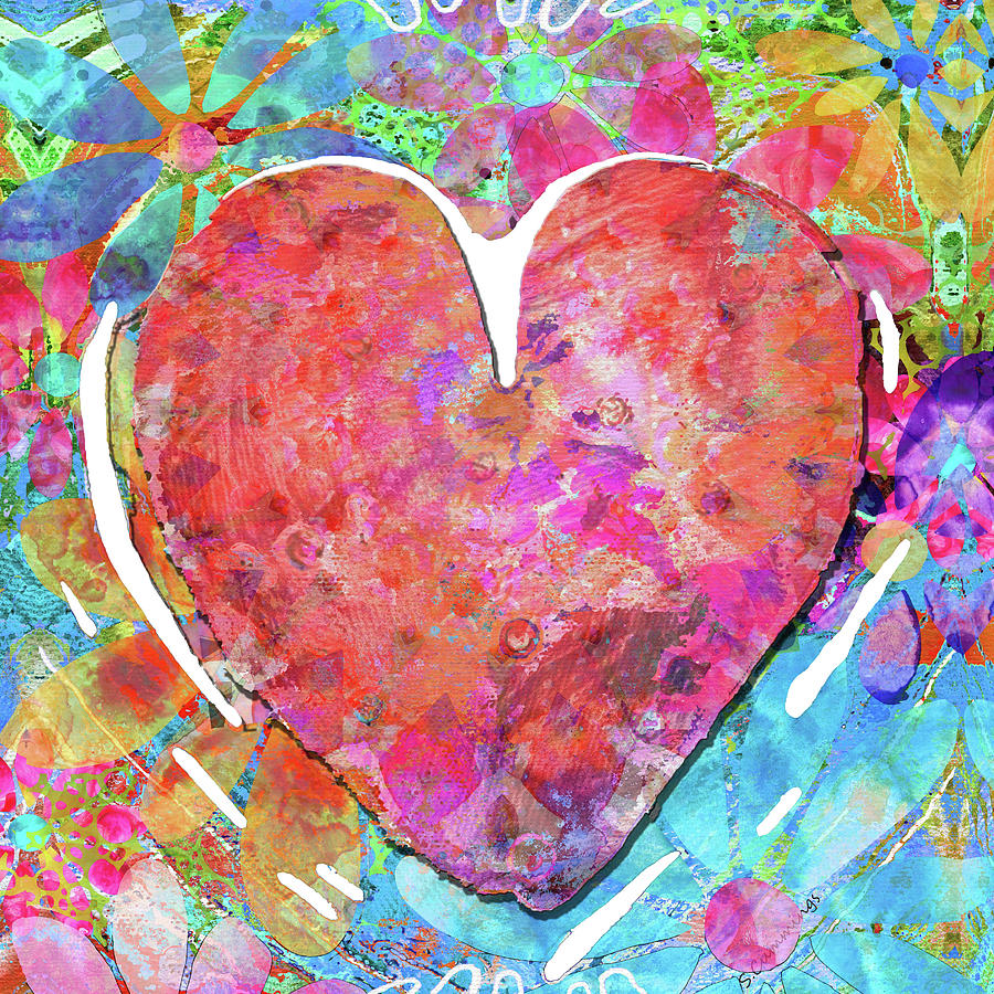 Love Springs Heart Art Painting by Sharon Cummings