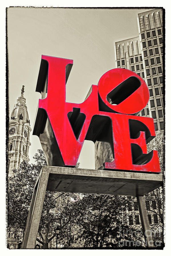 Love Statue Philadelphia Photograph by Jack Paolini