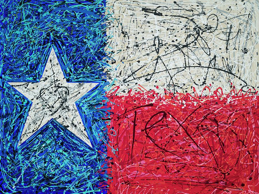 Love Texas Abstract Painting by Patti Schermerhorn