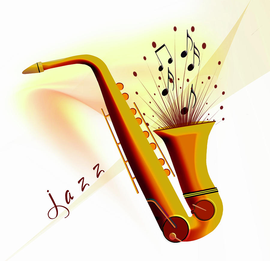 Music Digital Art - Love That Jazz 2 by Katy Breen
