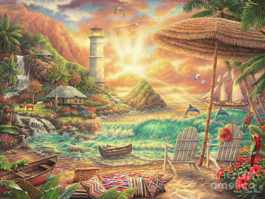 Love the Beach Painting by Chuck Pinson