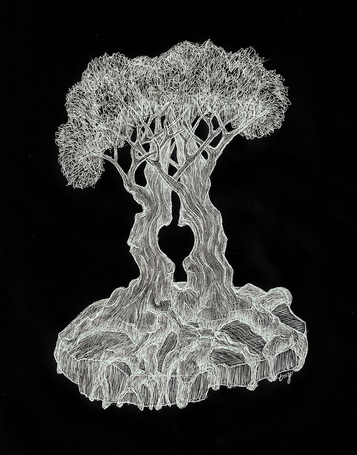 Love Trees Inverted Drawing by Teresamarie Yawn