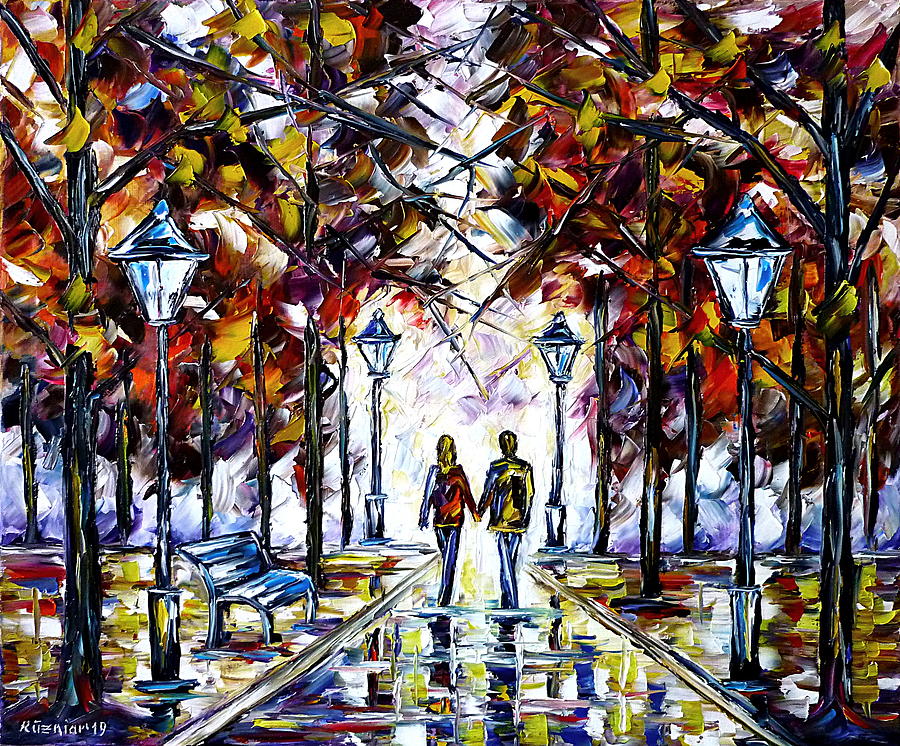 Love Walk Painting by Mirek Kuzniar