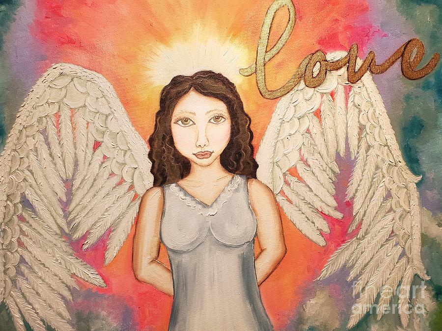 Angel Painting - Love by Wendy Wunstell