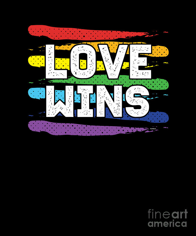 Love Wins Colorful Lgbt Lesbian Gay Bisexual Transgender Gender Equality T Digital Art By
