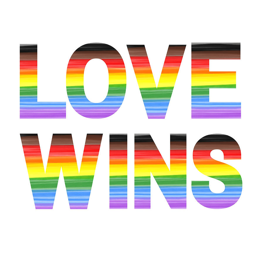 Love Wins Rainbow Collection Poster gift Painting by Lisa Carrie - Fine ...