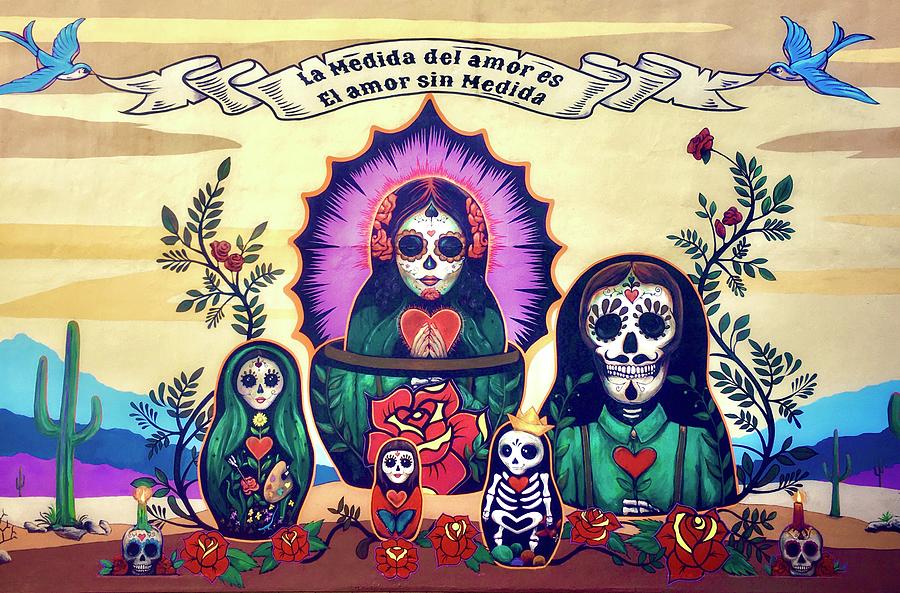Mexican Day of the dead Russian Matryoshka Skull Wooden nesting dolls