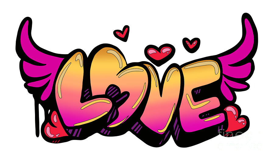 Love Word Art Digital Art by Carine Martch - Fine Art America