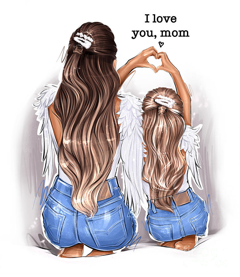 Love You Mom Digital Art by Allessy Art - Pixels