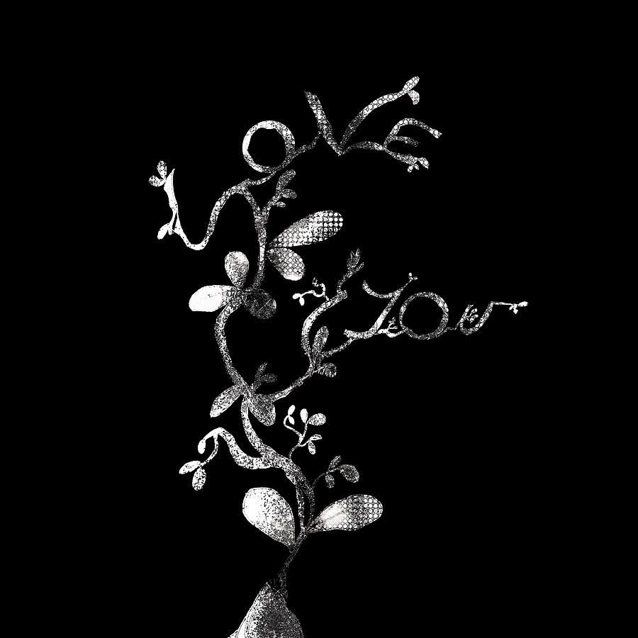 Love You Tree Black And White Digital Art By Timo Kaenel