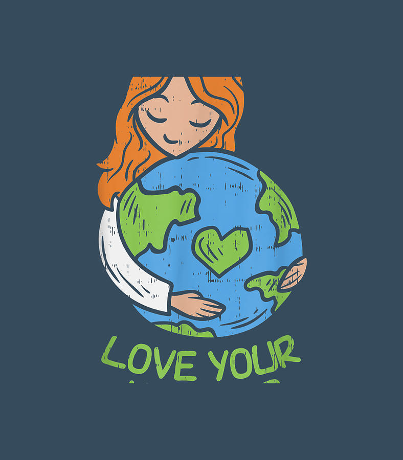 Love Your Mother Cute Earth Day Planet Hugging Mom Earth Day Digital ...