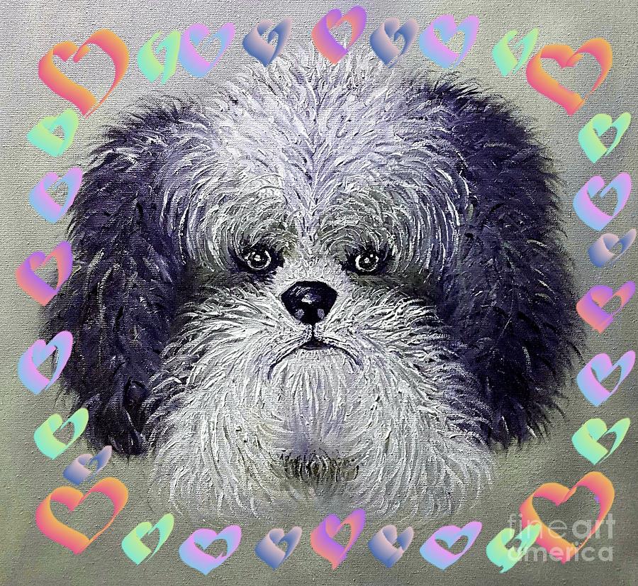 Dog Painting - Loveable jack of hearts by Angela Whitehouse