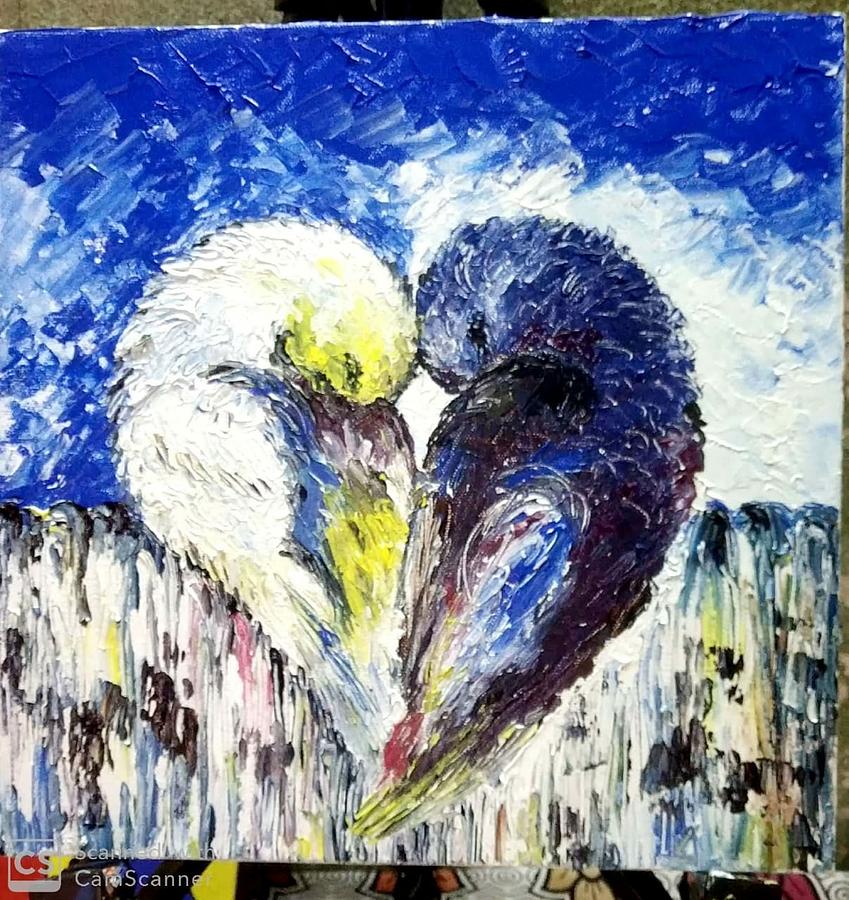 Lovebirds Painting by Manoj Kumar Chowdhury - Fine Art America