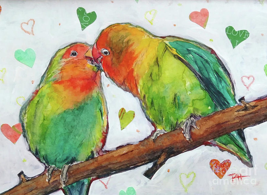 Lovebirds Mixed Media by Patricia Henderson
