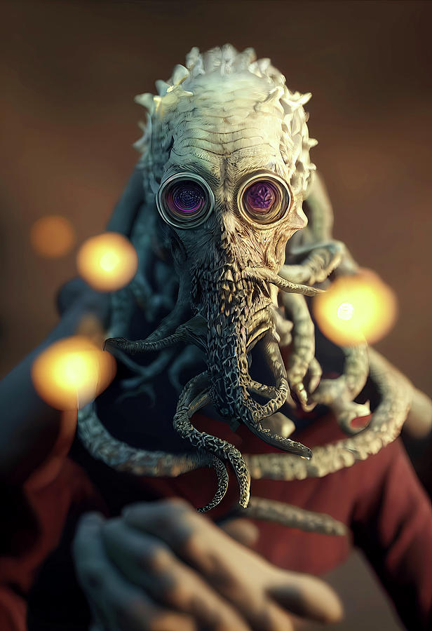 Fantasy Digital Art - Lovecraftian Man by Ron Weathers