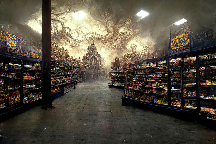 Fantasy Digital Art - Lovecraftian Market by Ron Weathers