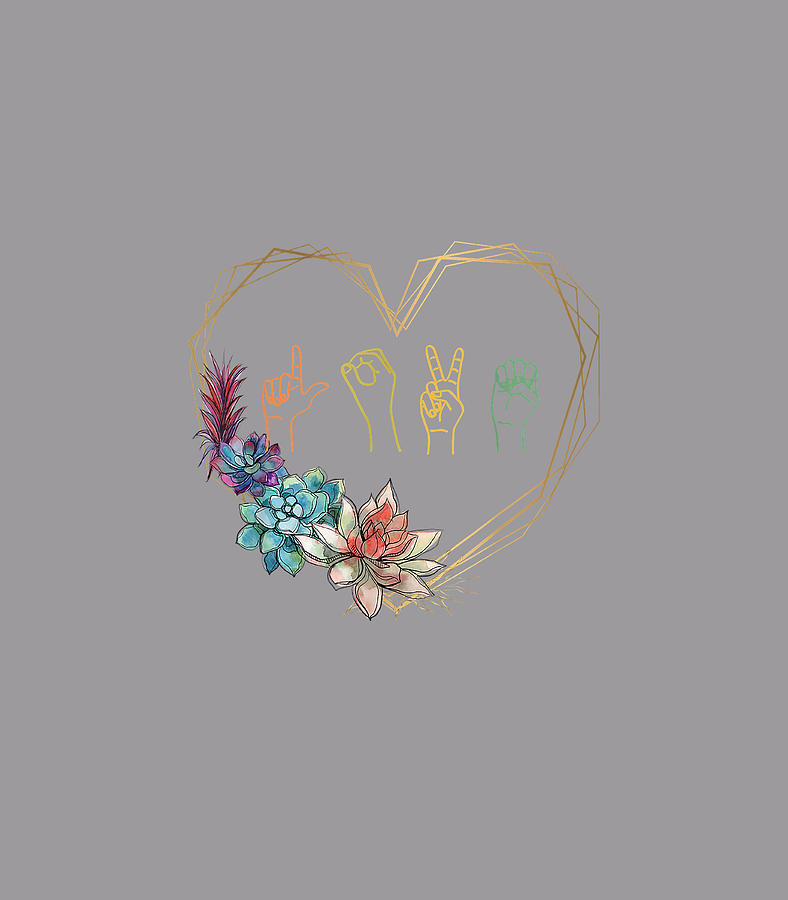 Loveign Language Floral Heart Asl Valentines Day Digital Art By Pieter Jagoda Pixels 8116