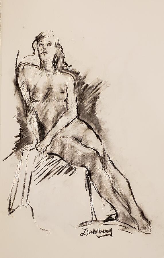 Nude Drawing - Lovely Ariel in September by Stephanie Dahlberg
