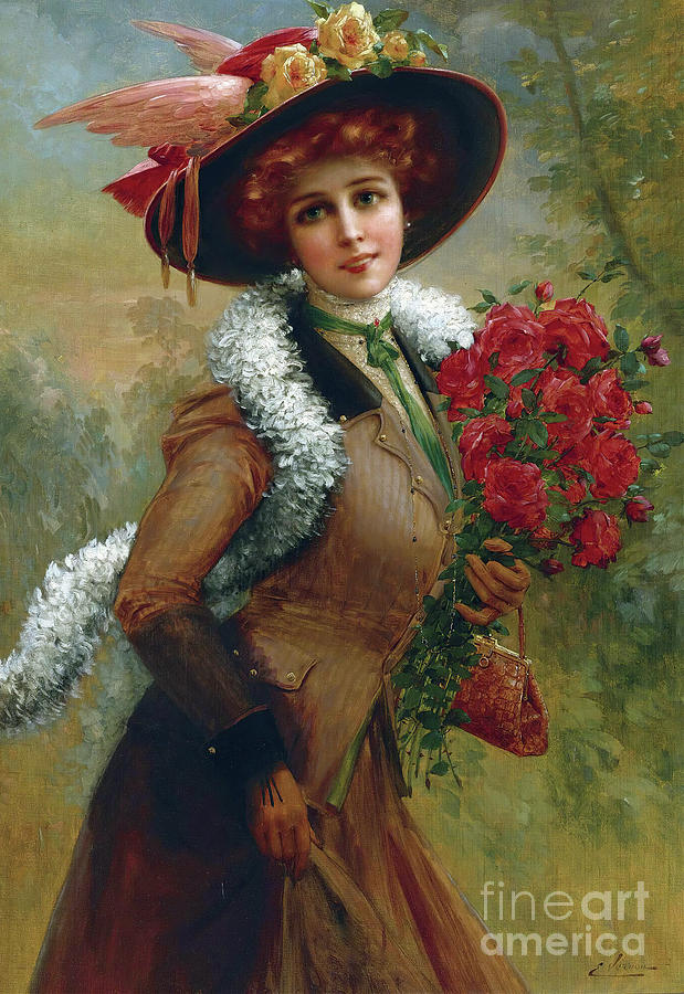 Lovely As A Rose by Emile Vernon Painting by Sad Hill - Bizarre Los ...