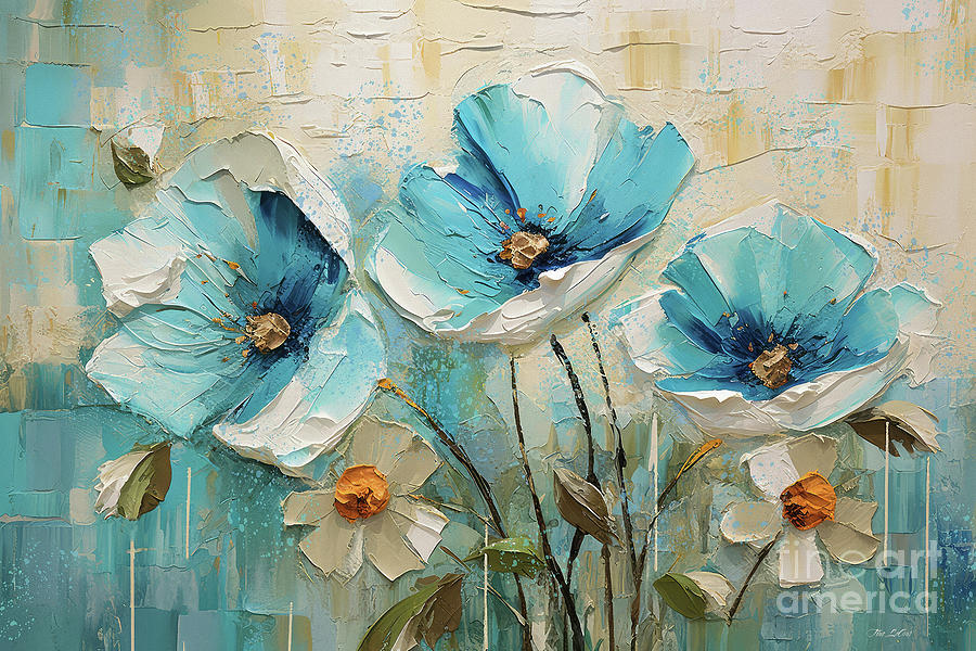 Lovely Blue Poppies Painting by Tina LeCour