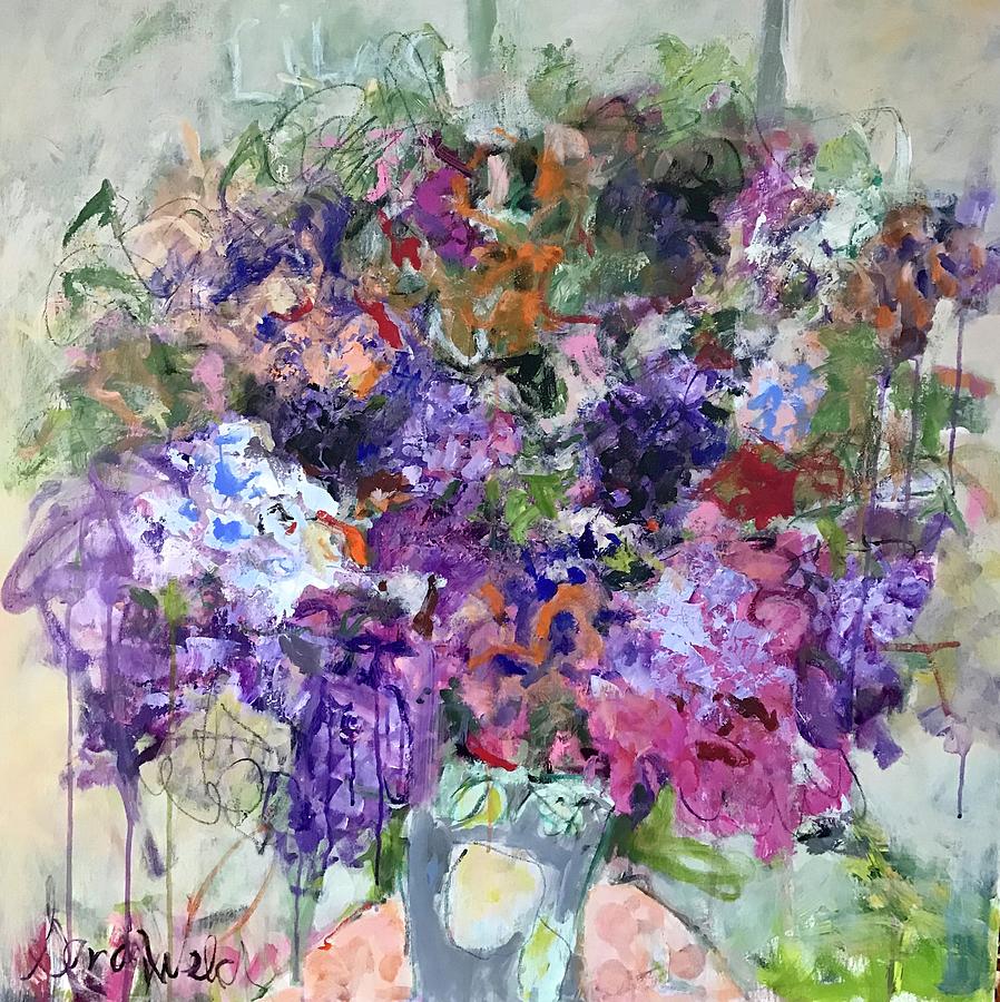 Lovely Lilacs Painting by Sandy Welch