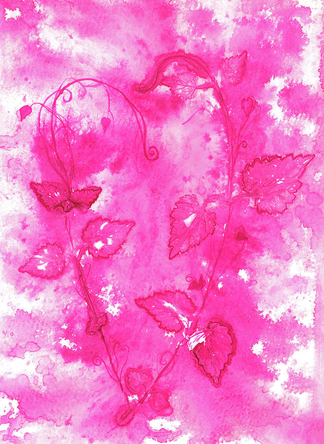 Lovely pink leaves Painting by Karen Kaspar