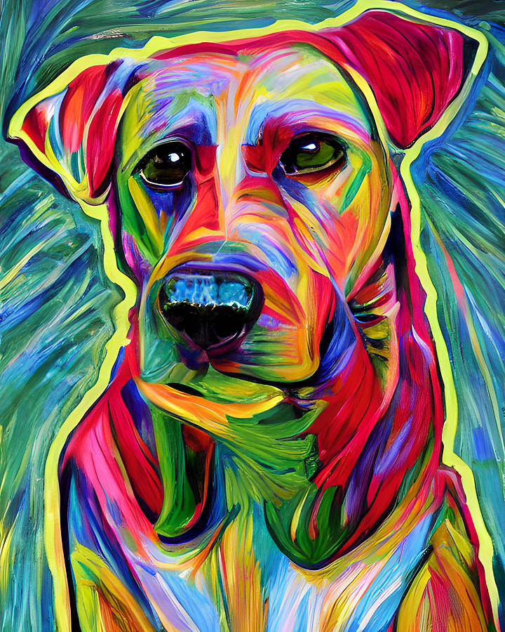 Lovely Psychedelic Dog Digital Art by Ervina Anandhita - Fine Art America