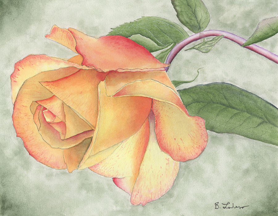 Lovely Rose Painting by Bob Labno