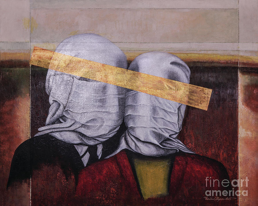 Masked Les Amants I -The Lovers Painting by Fei A