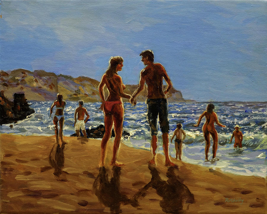 Lovers in Western Algarve Painting by Peregrine Roskilly