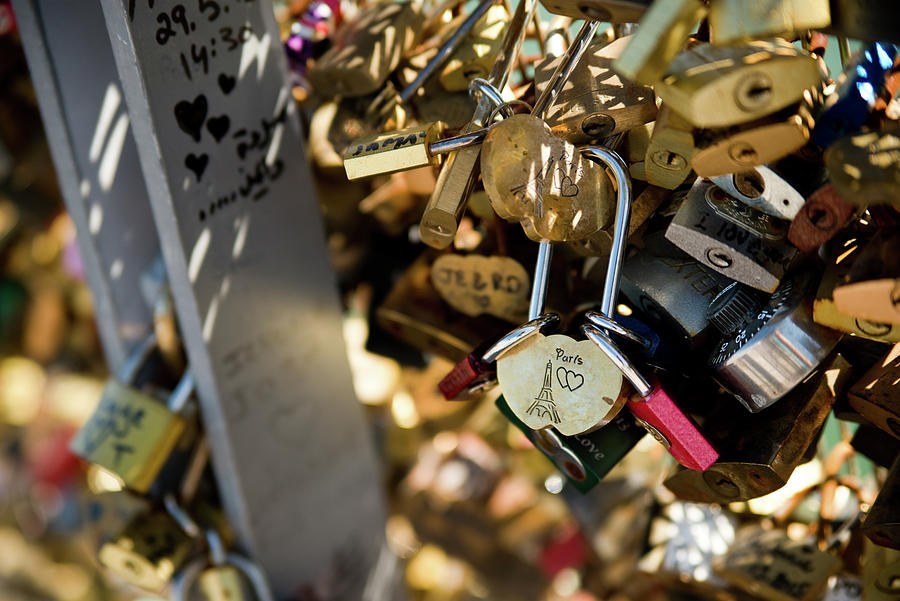 Lovers Locks, Pont des Arts  Photograph by Bryan Rierson