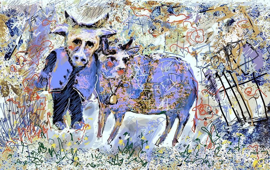 Cow Painting - Lovers by Maxim Komissarchik