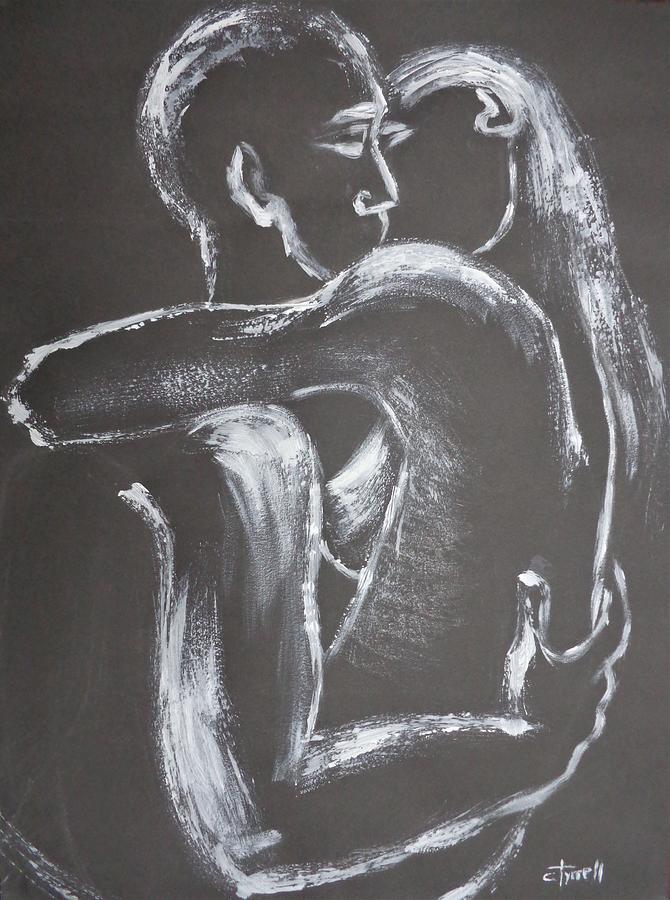 Lovers - Moonlight Kiss 1 Painting by Carmen Tyrrell