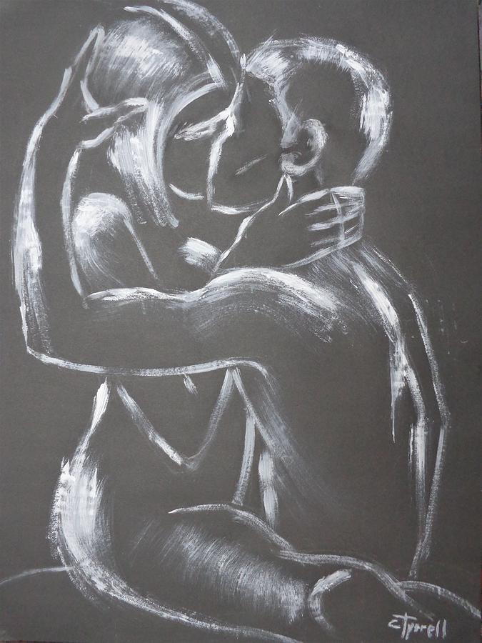 Lovers - Moonlight Kiss 2 Painting by Carmen Tyrrell