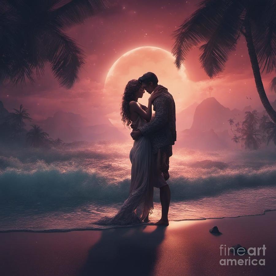 Lovers On The Beach Digital Art By Jeffrey Oleniacz Fine Art America 2501