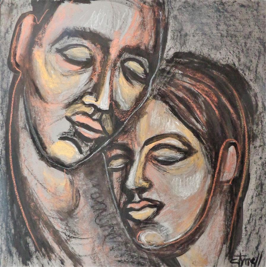Lovers -The Portrait Of Love 2 Painting by Carmen Tyrrell