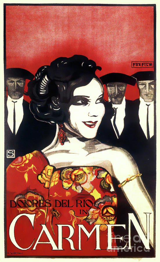 Loves of Carmen, 1927 - art by Dolly Rudeman Mixed Media by Movie World Posters