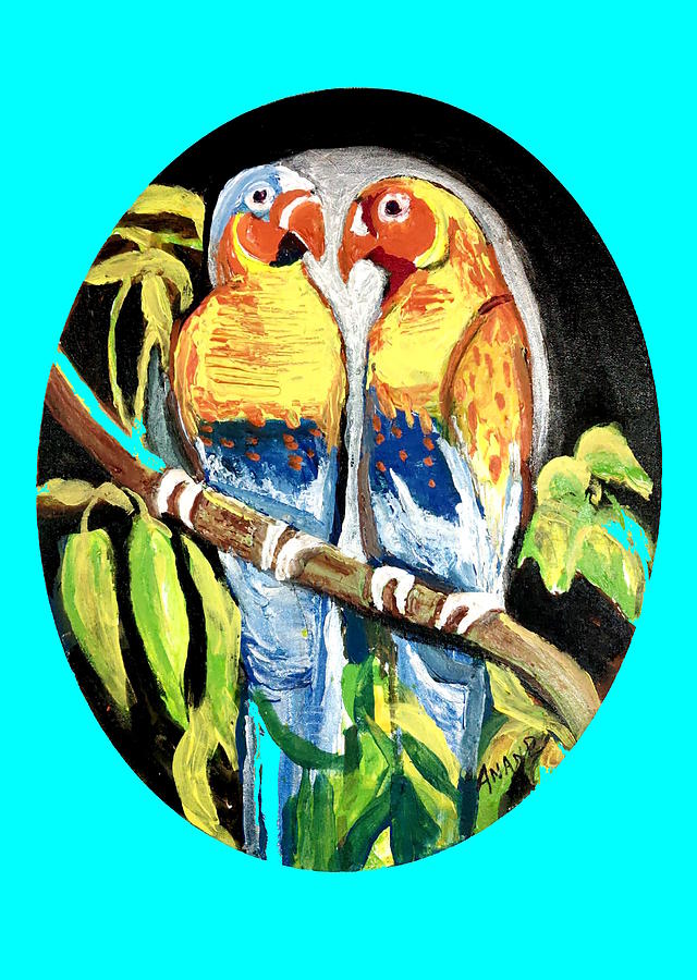 Loving Birds Painting by Anand Swaroop Manchiraju