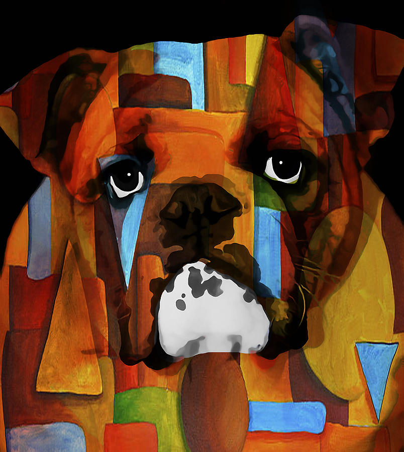 Loving Bulldog Mixed Media by Marvin Blaine