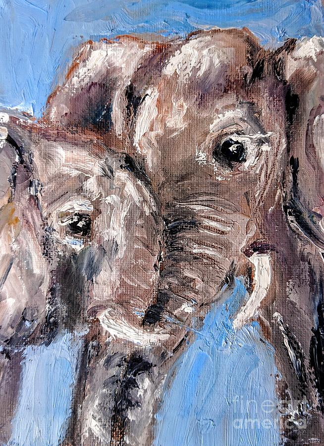 Painting of elephants Painting by Mary Cahalan Lee - aka PIXI