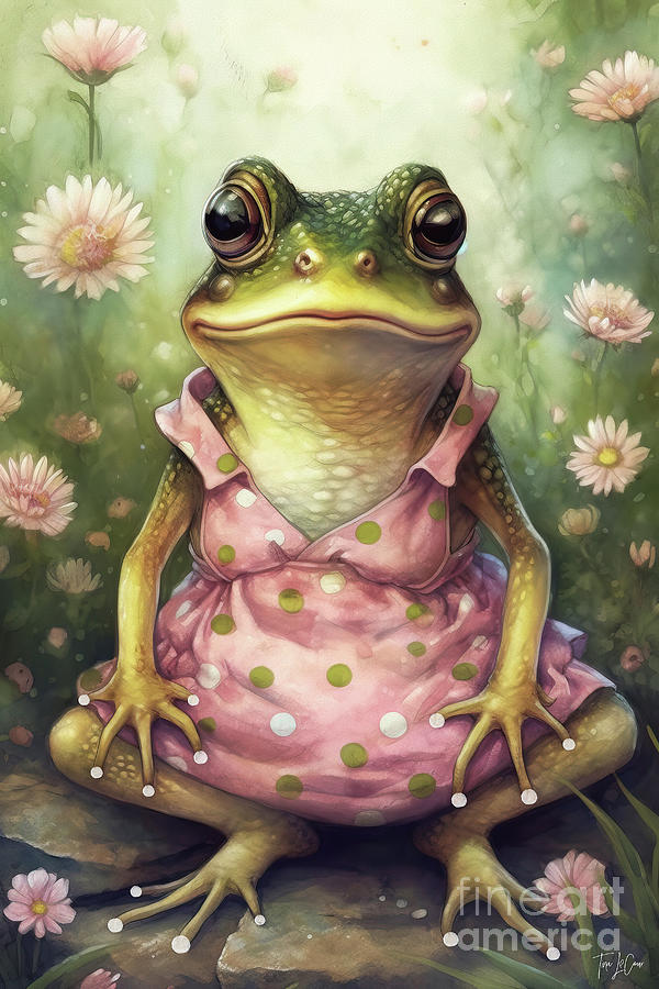 Frog Painting - Lovely Lulu by Tina LeCour