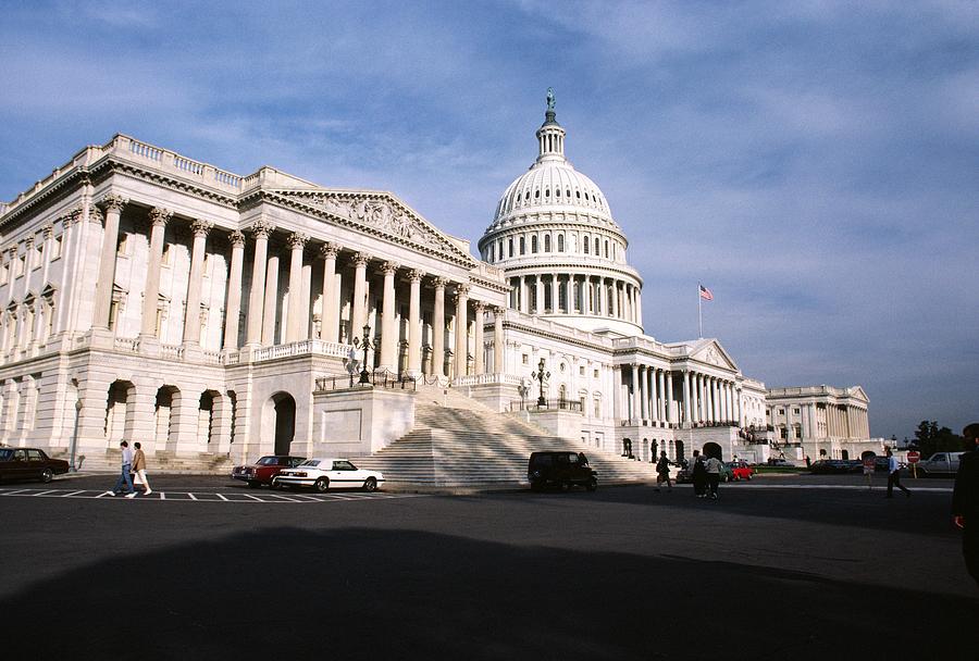 Low angle view of a government building, Capitol Building, Washington DC, USA Photograph by Glowimages