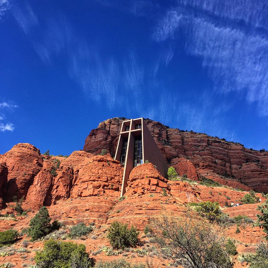 Low Angle View Of Chapel Of The Holy Cross Against Blue Sky Photograph by Dawn Marshman / EyeEm Low Angle View Of Chapel Of The Holy Cross Against Blue Sky Photograph by Dawn Marshman / EyeEm