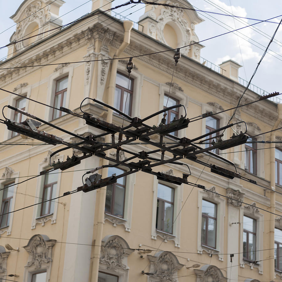 Low angle view of electric cables Photograph by Fotosearch