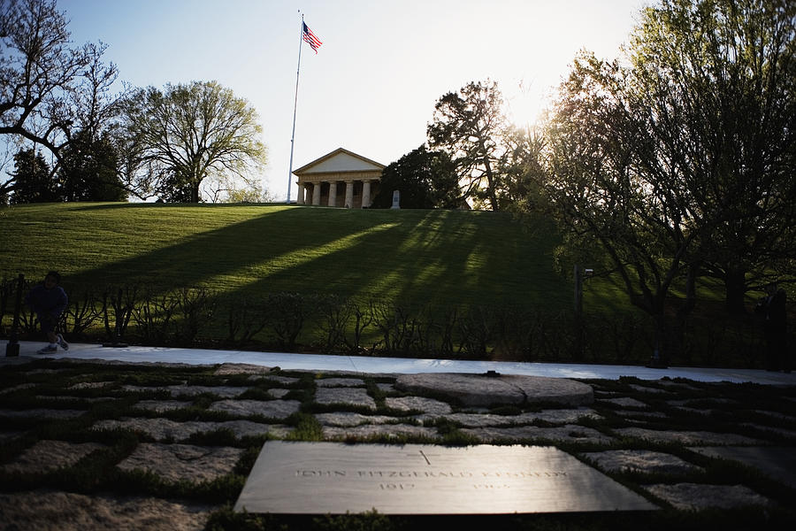 Low angle view of the John Kennedy Grave And Memorial, Arlington House, Arlington, Virginia, USA Photograph by Glowimages