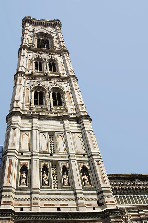 Low angle view of the tower of a cathedral, Duomo Santa Maria Del Fiore, Florence, Tuscany, Italy Photograph by Glowimages
