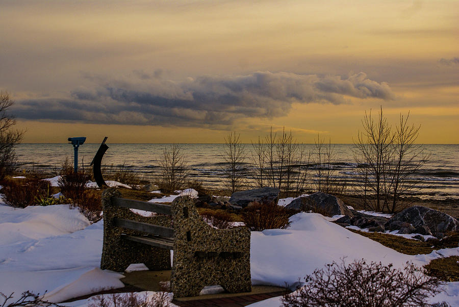Lake Michigan Photograph - Low Clouds at Sunrise by Deb Beausoleil