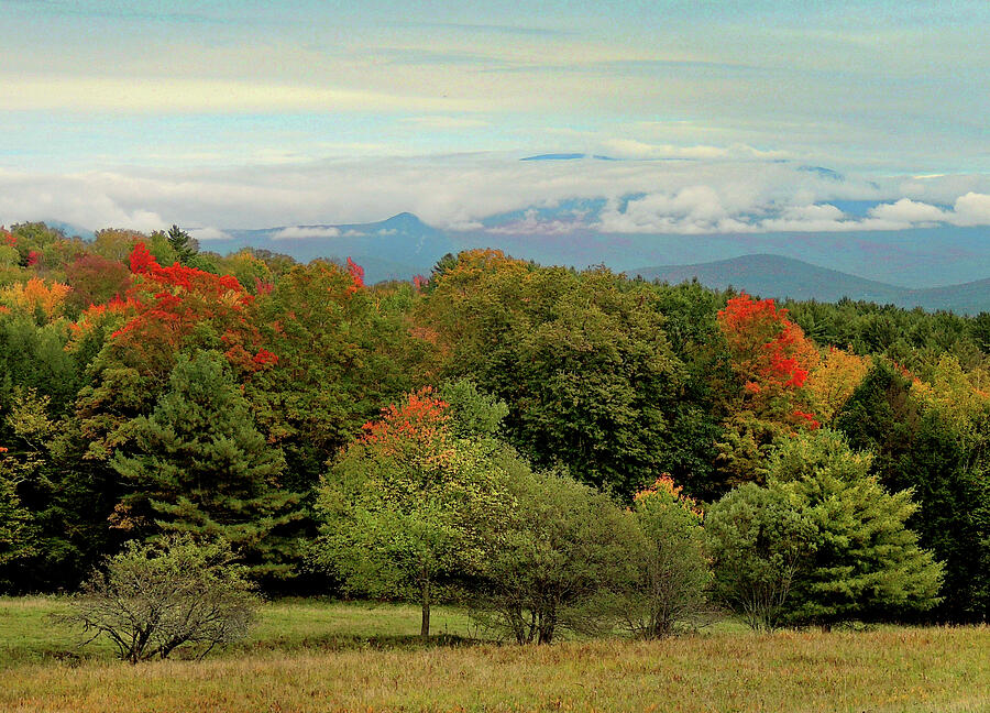 Low Clouds of Autumn in New England Photograph by Nancy Griswold