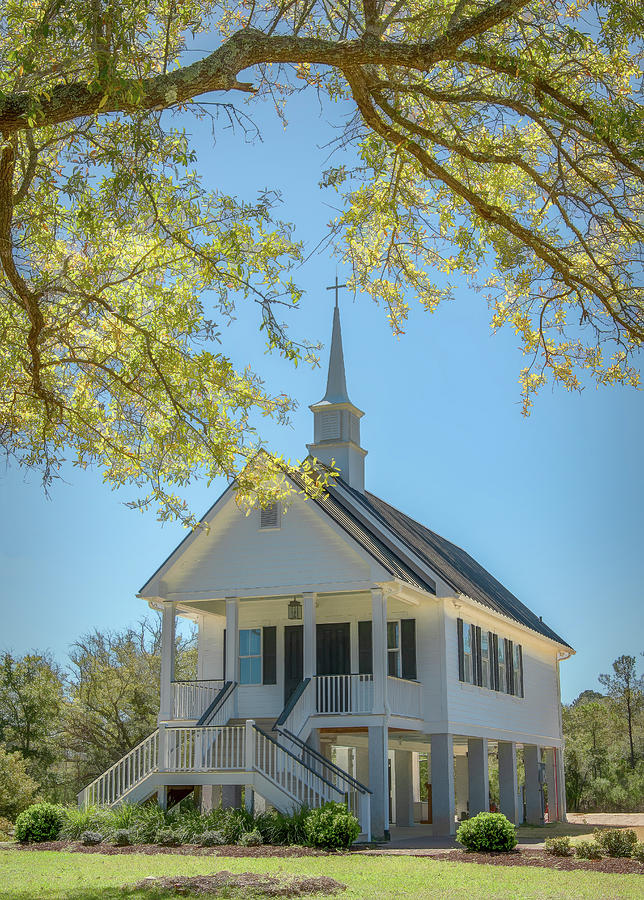 Low Country Chapel, Vertical Photograph by Marcy Wielfaert